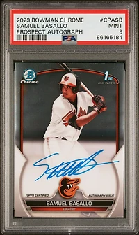 2023 Bowman Chrome Prospect Autographs Cpasb Samuel Basallo PSA 9