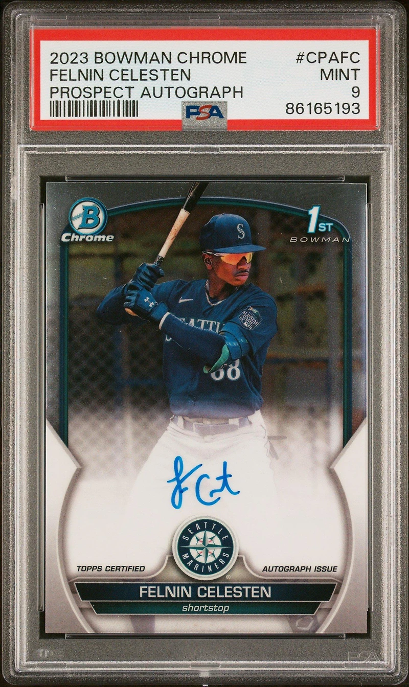 2023 Bowman Chrome Prospect Autographs Cpafc Felnin Celesten PSA