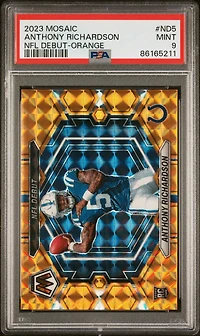 2023 Panini Mosaic Nfl Debut Nd5 Anthony Richardson Orange PSA 9