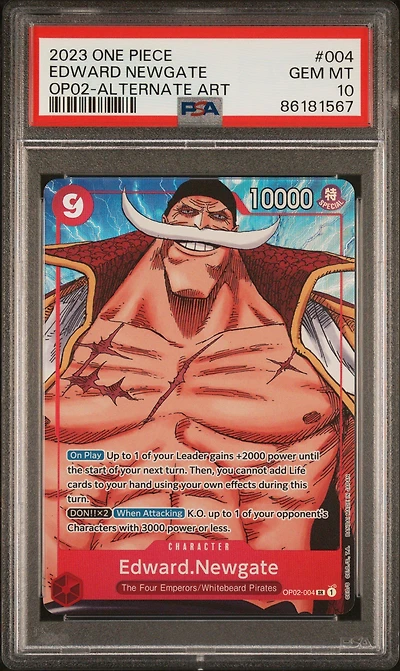 2023 One Piece Paramount War 004 Edward Newgate Alternate Art PSA 10