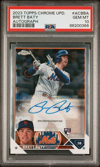 2023 Topps Chrome Update Autograph Acbba Brett Baty PSA 10