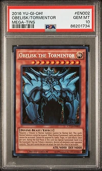 2016 Yu-gi-oh! Mega-tins En002 Obelisk The Tormentor PSA 10