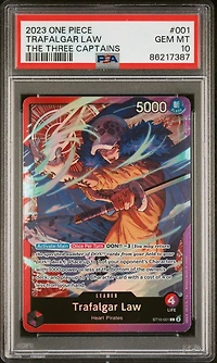 2023 One Piece Ultra Deck-the Three Captains 001 Trafalgar Law PSA 10