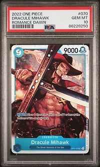 2022 One Piece Romance Dawn 070 Dracule Mihawk PSA 10