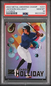 2022 Skybox Metal Universe Champions Z-force Z21 Jackson Holliday PSA 10