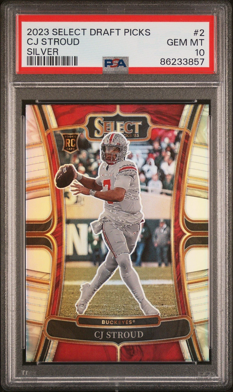 2023 Panini Select Draft Picks 2 Cj Stroud Silver Prizm PSA 10