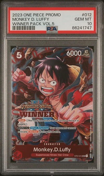 2023 One Piece Promos 012 Monkey D. Luffy Winner Pack Vol.5 PSA 10