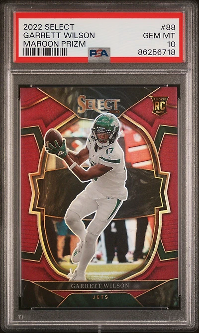 2022 Panini Select 88 Garrett Wilson Maroon Prizm PSA 10