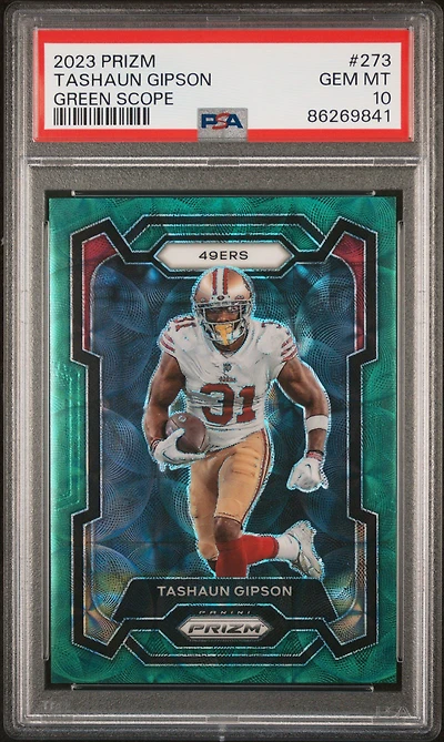 2023 Panini Prizm 273 Tashaun Gipson Green Scope PSA 10