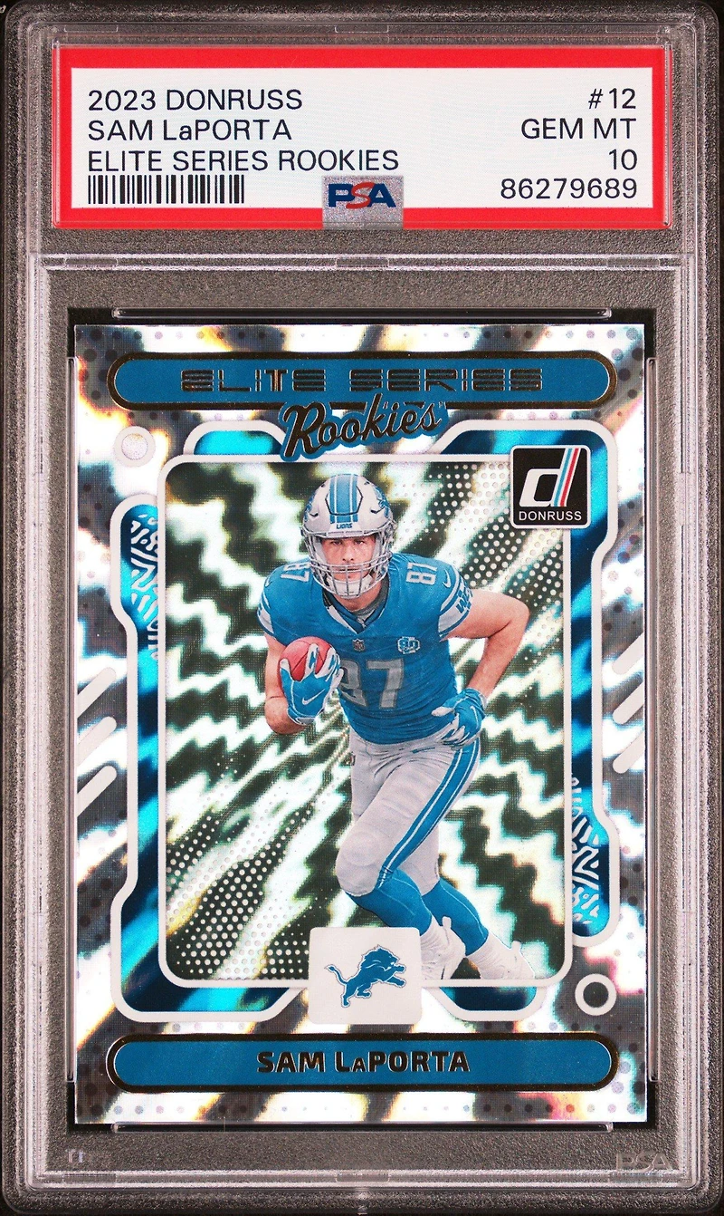 2023 Panini Donruss Elite Series Rookies 12 Sam Laporta PSA 10