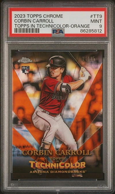 2023 Topps Chrome Topps In Technicolor Tt9 Corbin Carroll Orange Refractor PSA 9