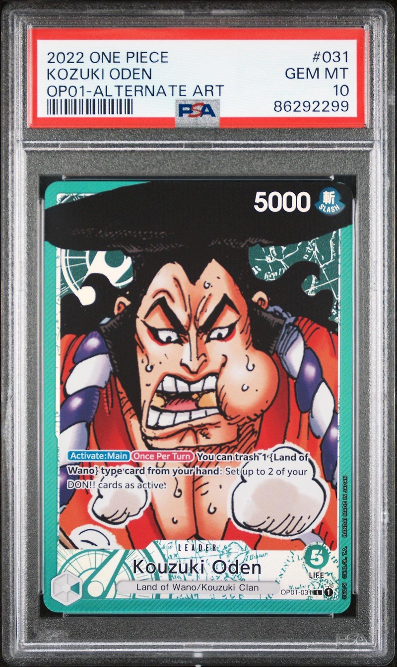 2022 One Piece Op01-romance Dawn 031 Kozuki Oden Alternate Art PSA 10