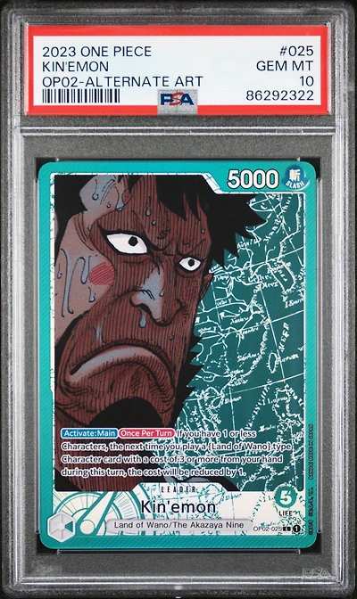 2023 One Piece Paramount War 025 Kin'emon Alternate Art PSA 10