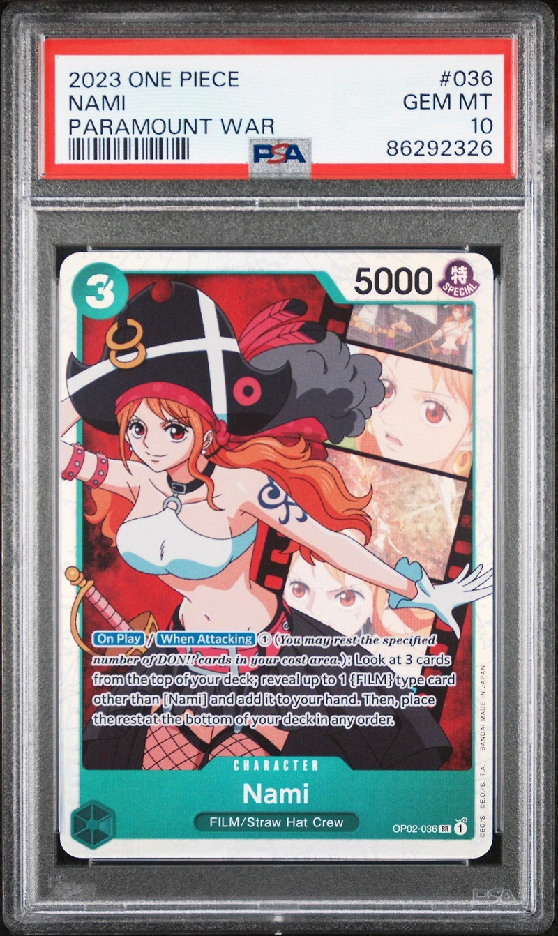2023 One Piece Op02-paramount War 036 Nami PSA 10