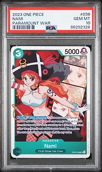2023 One Piece Op02-paramount War 036 Nami PSA 10