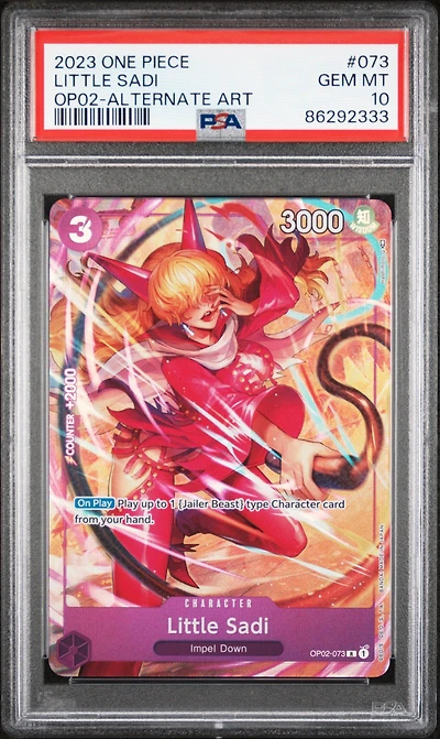 2023 One Piece Paramount War 073 Little Sadi Alternate Art PSA 10