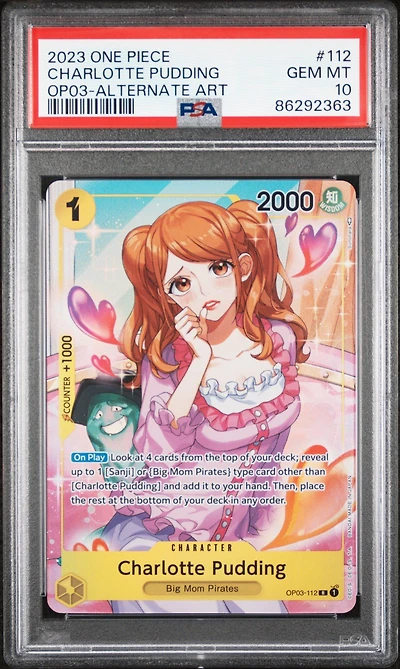 2023 One Piece Pillars Of Strength 112 Charlotte Pudding Alternate Art PSA 10