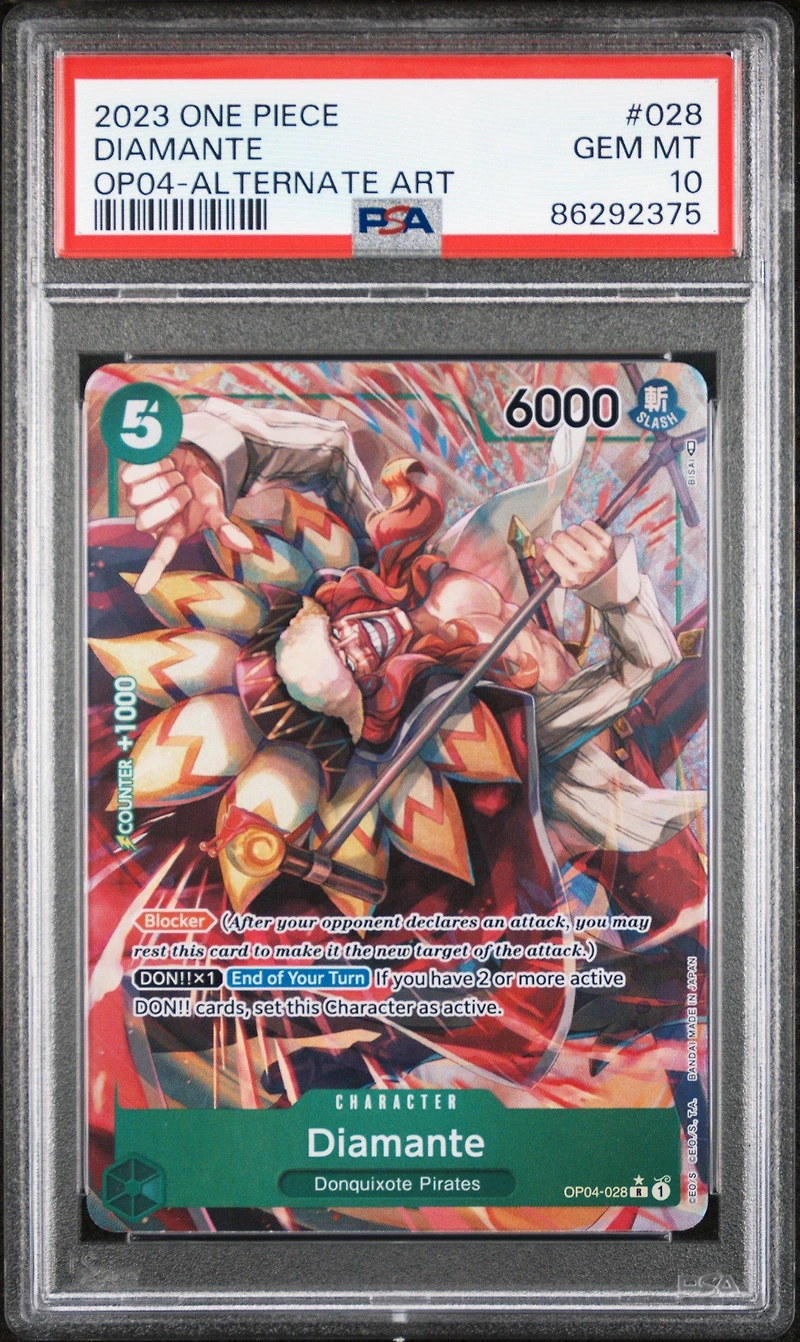 2023 One Piece Kingdoms Of Intrigue 028 Diamante Alternate Art PSA 10
