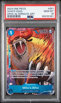 2023 One Piece Kingdoms Of Intrigue 051 Who's Who Alternate Art PSA 10
