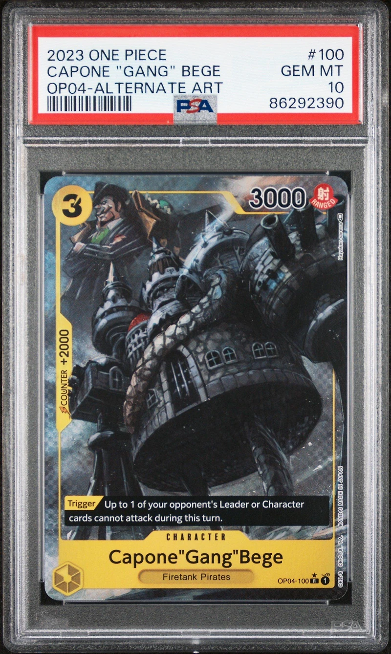 2023 One Piece Kingdoms Of Intrigue 100 Capone "gang" Bege Alternate Art PSA 10
