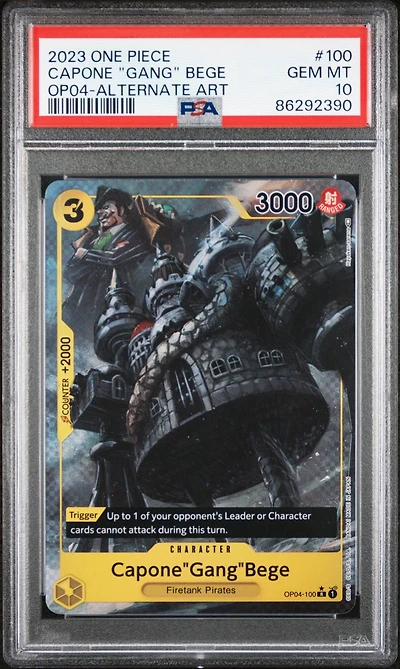 2023 One Piece Kingdoms Of Intrigue 100 Capone "gang" Bege Alternate Art PSA 10