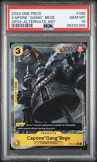 2023 One Piece Kingdoms Of Intrigue 100 Capone "gang" Bege Alternate Art PSA 10