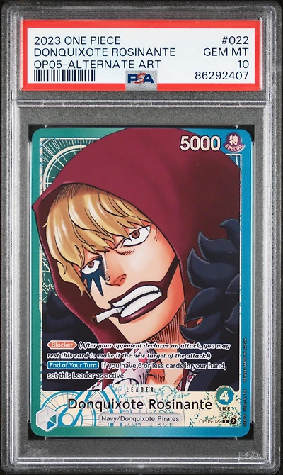 2023 One Piece Awakening Of The New Era 022 Donquixote Rosinante Alternate Art PSA 10