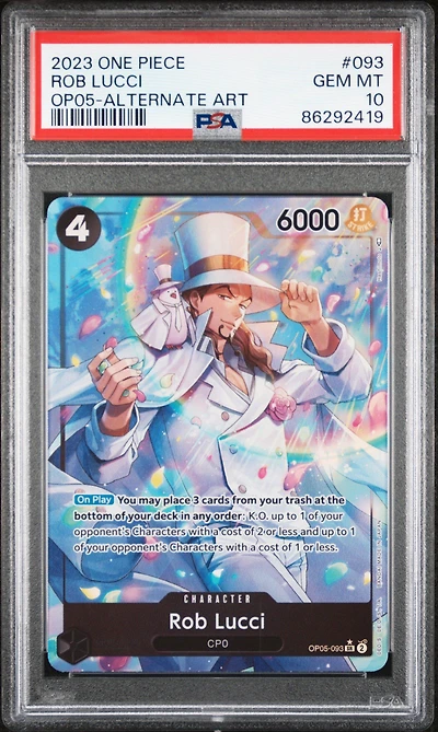 2023 One Piece Awakening Of The New Era 093 Rob Lucci Alternate Art PSA 10