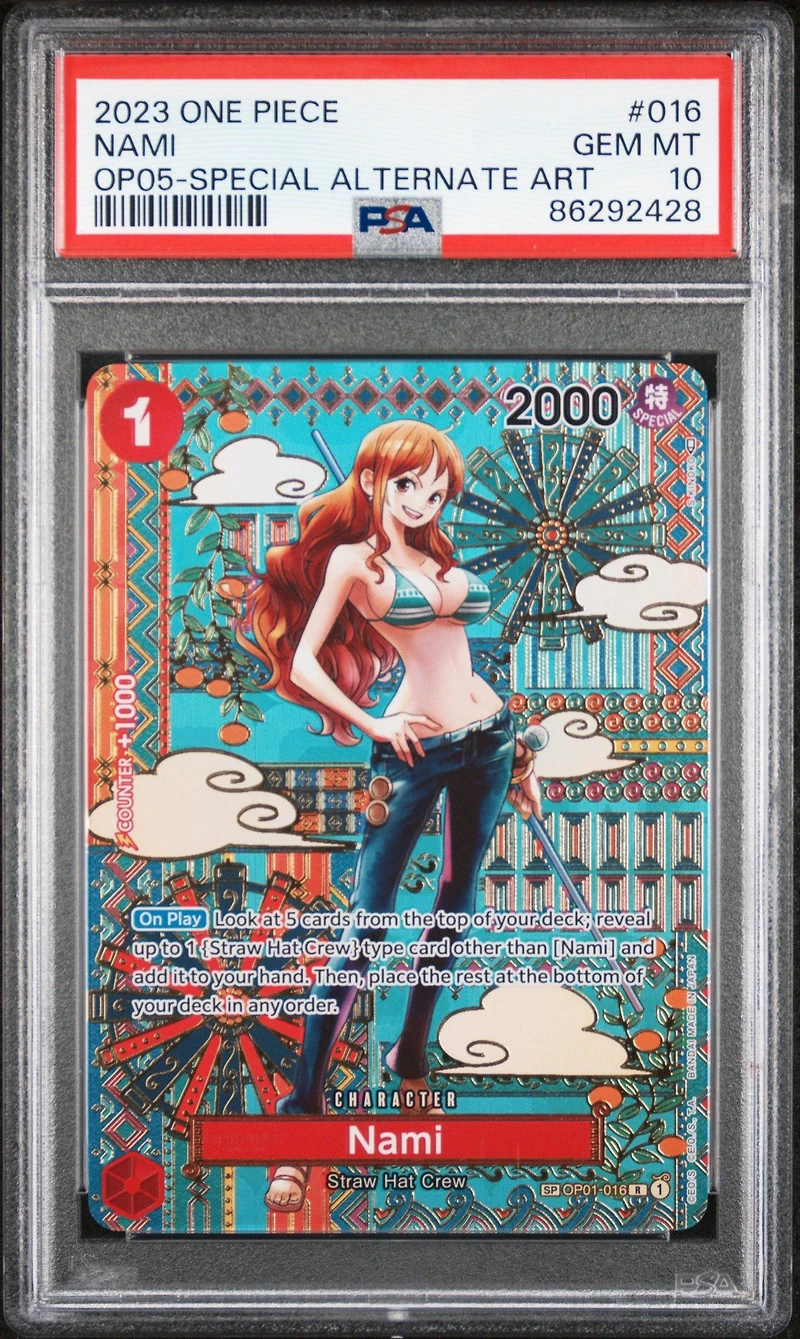 2023 One Piece Op05-awakening Of The New Era 016 Nami Special Alternate Art PSA 10