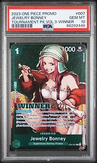 2023 One Piece Promos 007 Jewelry Bonney Tournament Pack Vol.3-winner PSA 10