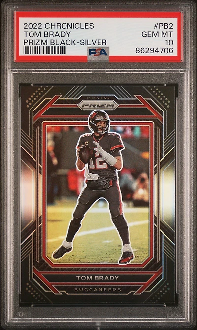 2022 Panini Chronicles Prizm Black Pb2 Tom Brady Silver PSA 10