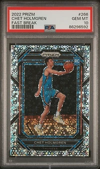 2022 Panini Prizm 266 Chet Holmgren Fast Break PSA 10
