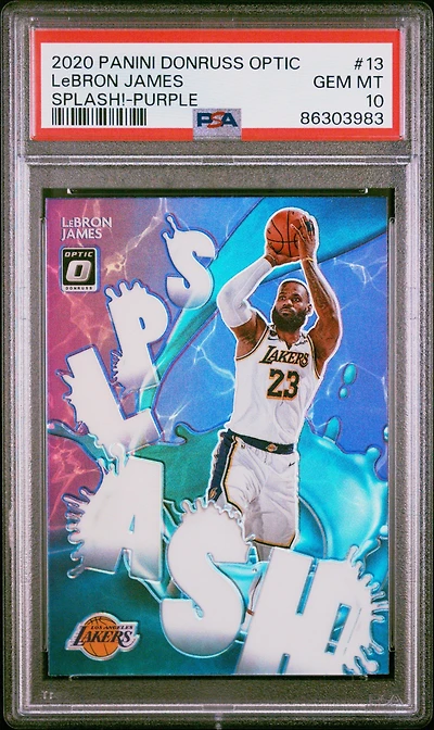 2020 Panini Donruss Optic Splash! 13 Lebron James Purple PSA 10