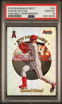 2018 Bowman's Best 1998 Best Performers So Shohei Ohtani PSA 10