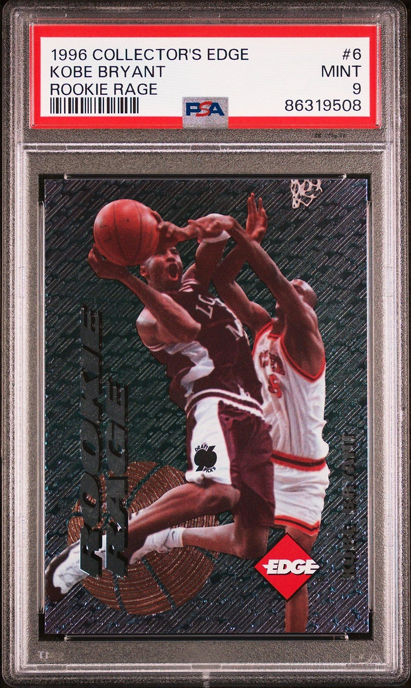 1996 Collector's Edge Rookie Rage 6 Kobe Bryant PSA 9