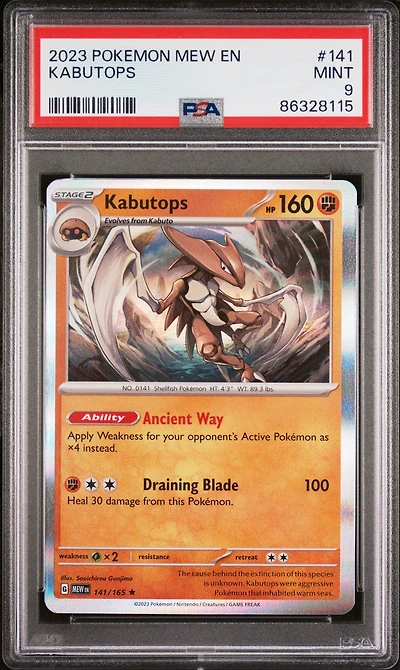 2023 Pokemon Mew En-151 141 Kabutops PSA 9