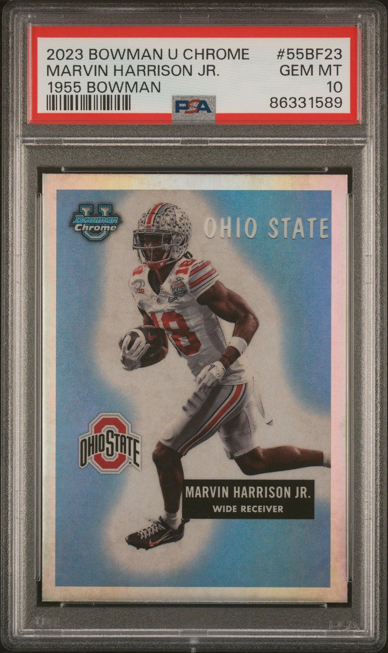 2023 Bowman University Chrome 1955 Bowman 55bf23 Marvin Harrison Jr. PSA 10