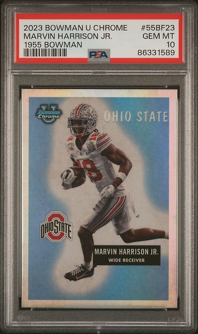 2023 Bowman University Chrome 1955 Bowman 55bf23 Marvin Harrison Jr. PSA 10