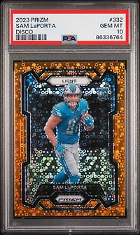 2023 Panini Prizm 332 Sam Laporta Disco Prizm PSA