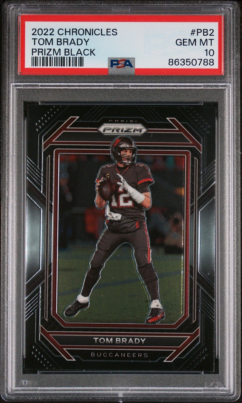 2022 Panini Chronicles Prizm Black Pb2 Tom Brady PSA 10
