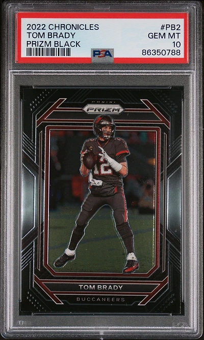 2022 Panini Chronicles Prizm Black Pb2 Tom Brady PSA 10