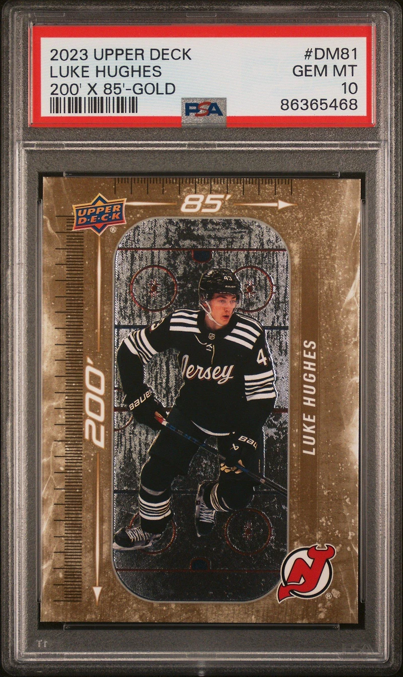 2023 Upper Deck 200' X 85' Dm81 Luke Hughes Gold PSA 10