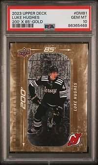 2023 Upper Deck 200' X 85' Dm81 Luke Hughes Gold PSA 10