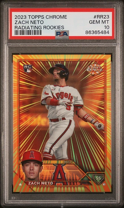 2023 Topps Chrome Radiating Rookies Rr23 Zach Neto Update PSA