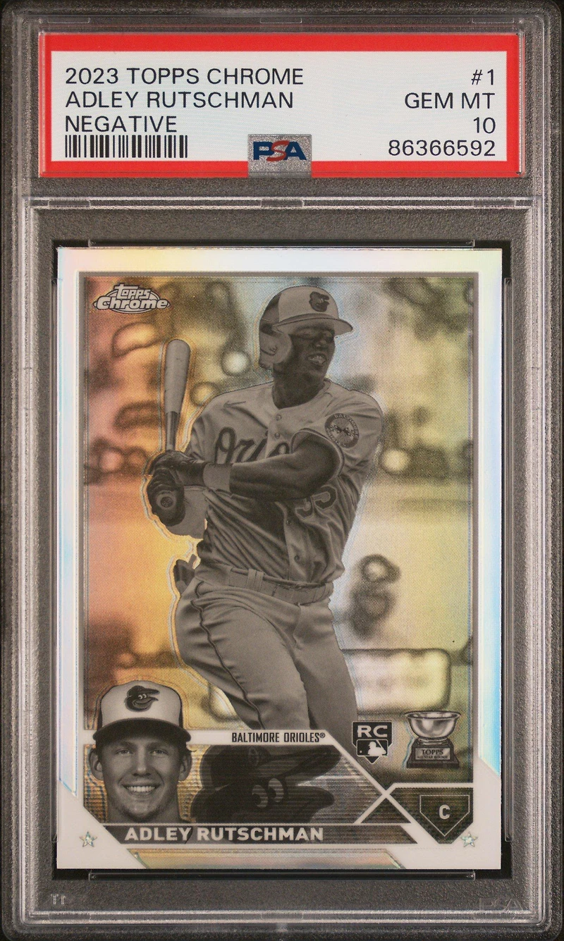2023 Topps Chrome 1 Adley Rutschman Negative Refractor PSA 10