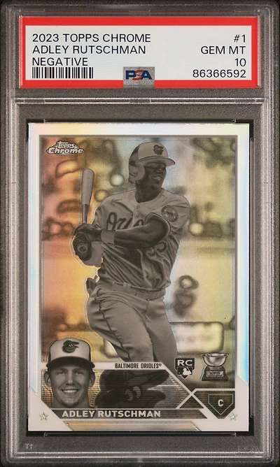 2023 Topps Chrome 1 Adley Rutschman Negative Refractor PSA 10