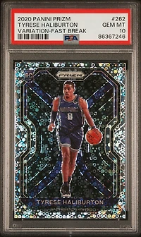 2020 Panini Prizm 262 Tyrese Haliburton Variation-fast Break PSA 10