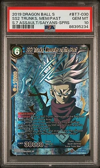2019 Dragon Ball Super Card Game Series 7 Assault Of The Saiyans Bt7-030 Ss2 Trunks, Memories Of The Past Special Rare Signature PSA 10