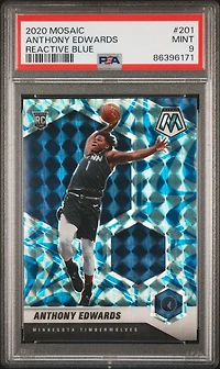 2020 Panini Mosaic 201 Anthony Edwards Reactive Blue PSA 9