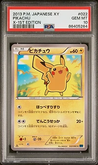 2013 Pokemon Japanese Xy 022 Pikachu X-1st Edition PSA 10